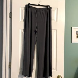 Gray knit wide leg pants